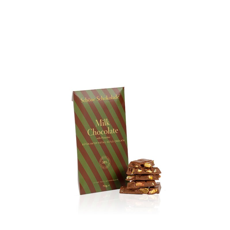 Schön Schokolade Serisi - Bütün Antep Fıstıklı Sütlü